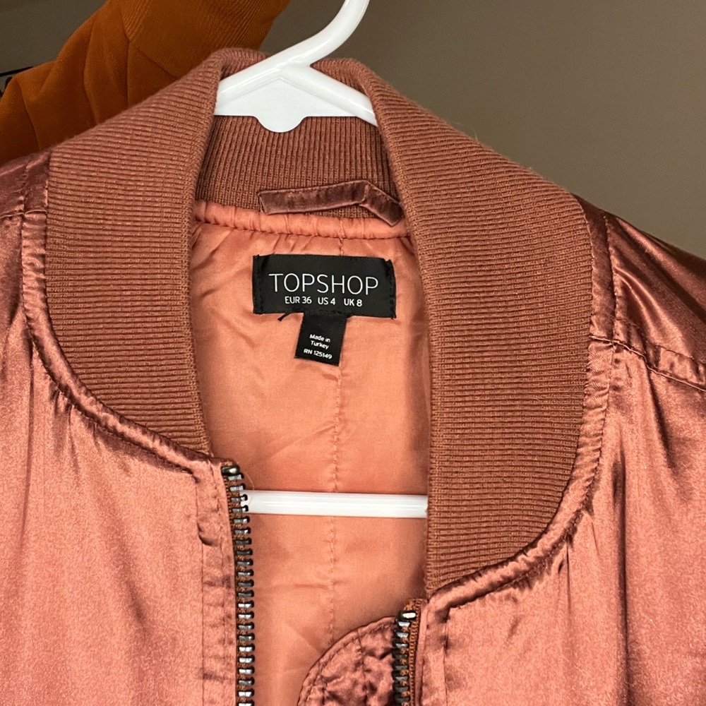 Topshop Copper Bomber Jacket - Picture 3 of 3